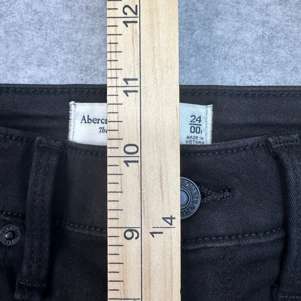 Abercrombie & Fitch The Jean Leggings Womens 24 Black High Rise Stretch Zip Fly - Picture 10 of 13